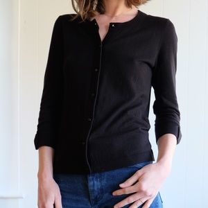 Kate Spade black 3/4 sleeve button up cardigan